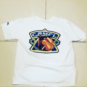 90’s vintage white camel tobacco shirt large